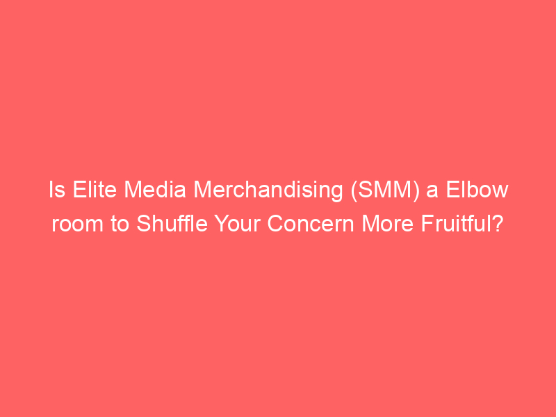 Is Elite Media Merchandising (SMM) a Elbow room to Shuffle Your Concern More Fruitful?